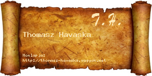 Thomasz Havaska névjegykártya